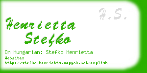 henrietta stefko business card